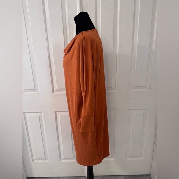 Culture Code Dolman Sleeve Mini Dress Sz XL Pumpkinspicy Orange Cowl Neck Party - Picture 3 of 7